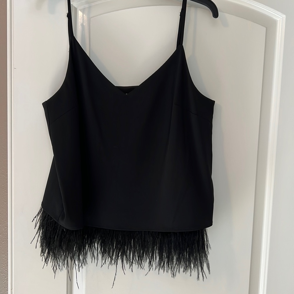 Gianni Bini feather ruffle cami